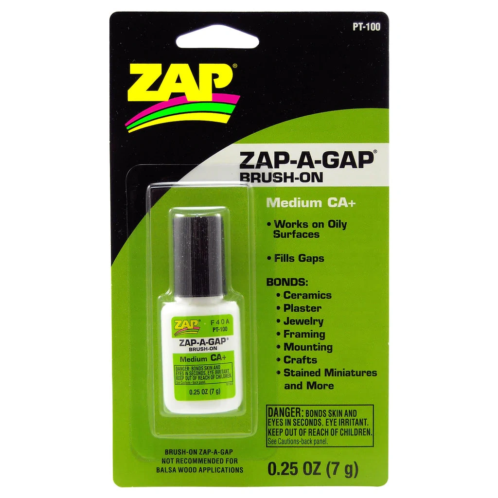 Zap-A-Gap: The Green Glue That Grabs! Medium strength for any project. Fix it fast!